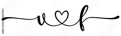 vf, fv, letters with heart Monogram, monogram wedding logo. Love icon, couples Initials, lower case, connecting HEART, home decor,
