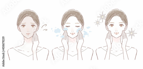 肌のくすみに悩む女性のビフォーアフター