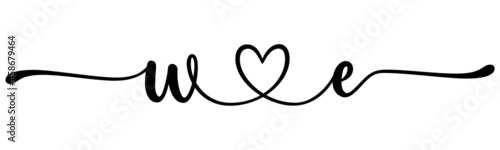 we, ew, letters with heart Monogram, monogram wedding logo. Love icon, couples Initials, lower case, connecting HEART, home decor,