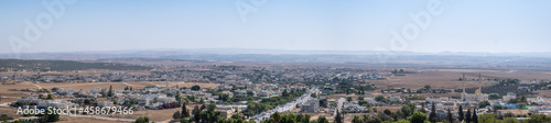Large aerial view on Lakiya or Laqye - a Bedouin town in the Southern District of Israel