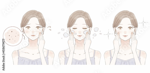 黒ずみ毛穴に悩む女性のビフォーアフター