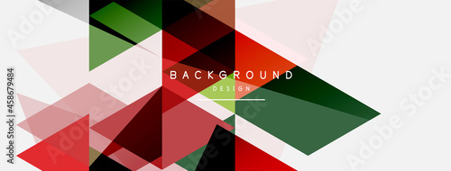 Color triangles composition, geometric abstract background. Techno or business concept, pattern for wallpaper, banner, background, landing page