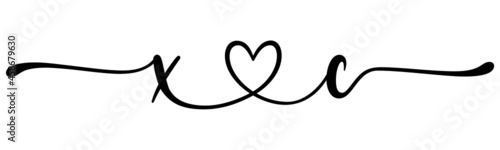 xc, cx, letters with heart Monogram, monogram wedding logo. Love icon, couples Initials, lower case, connecting HEART, home decor,