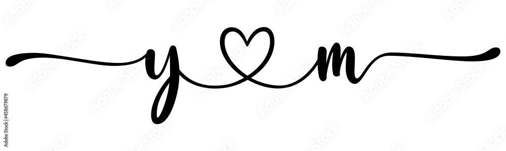ym, my, letters with heart Monogram, monogram wedding logo. Love icon, couples Initials, lower case, connecting HEART, home decor, ym, my, letters with heart Monogram, monogram wedding logo. Love icon, couples Initials, lower case, connecting HEART, home decor,