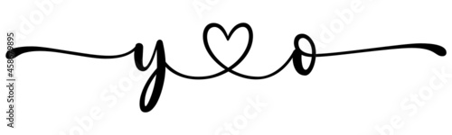 yo, oy, letters with heart Monogram, monogram wedding logo. Love icon, couples Initials, lower case, connecting HEART, home decor,