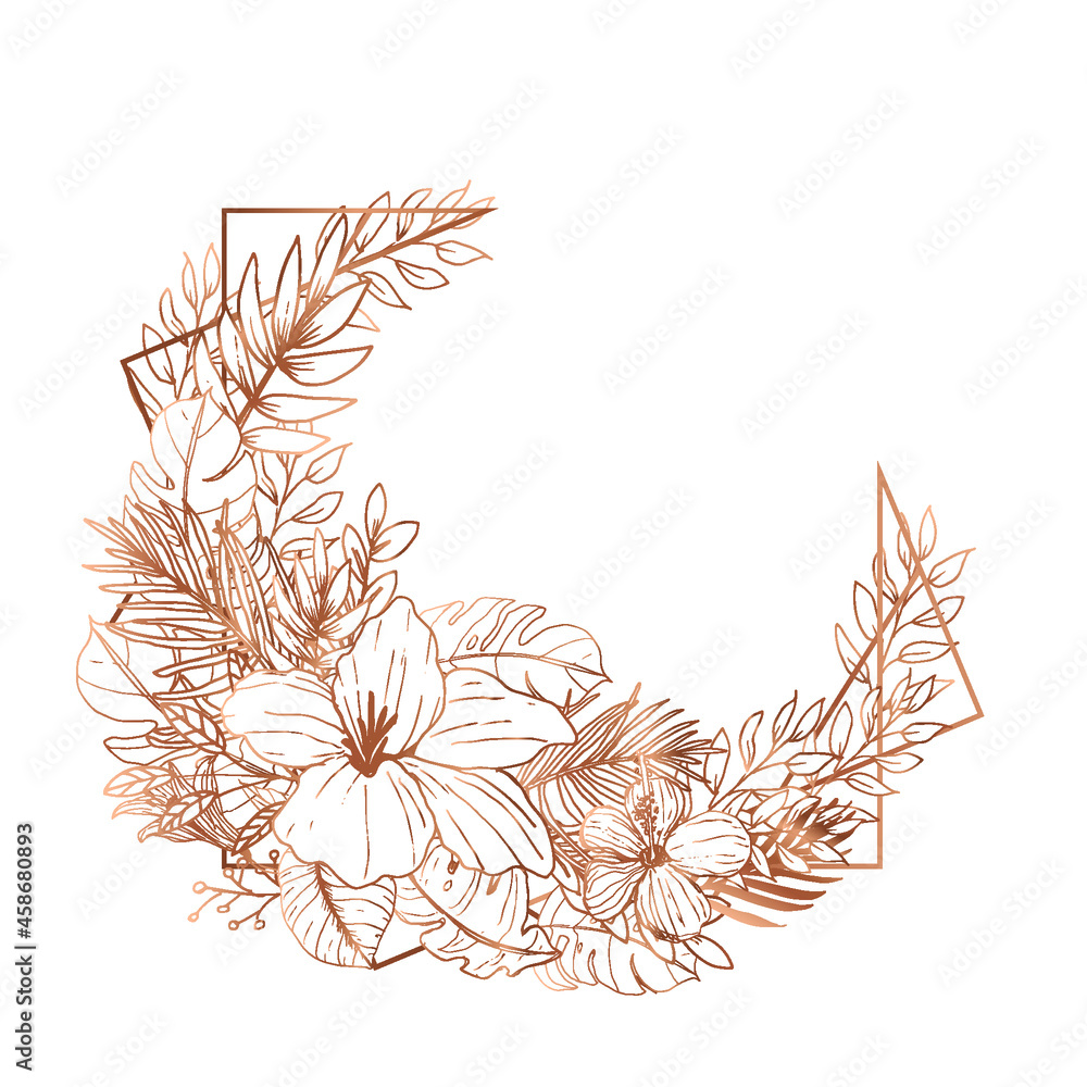 Beautiful line art floral wedding card invitation template Beautiful line art floral wedding card invitation template
