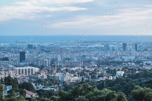 View of the city of Barcelona in September from Mount Tibidabo