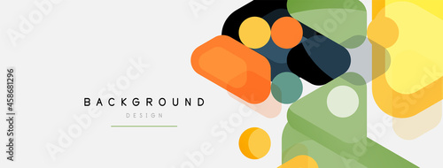 Abstract round geometric shapes and circles background. Trendy techno business template for wallpaper, banner, background or landing