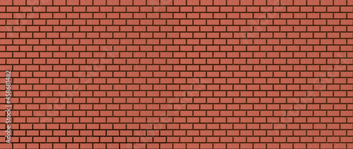 Red brick wall. Background from evenly laid bricks.