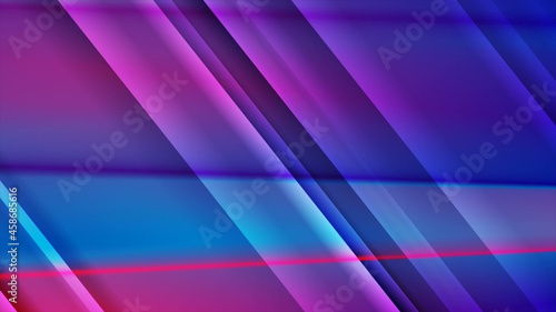 Blue and purple glossy stripes abstract background