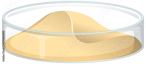 Mixture matter in the sand in transparent container