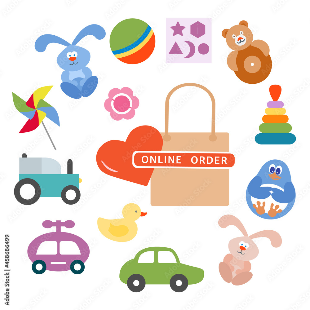 Vector Online order Kid Toy Play Game Childhood Vector Online order Kid Toy Play Game Childhood