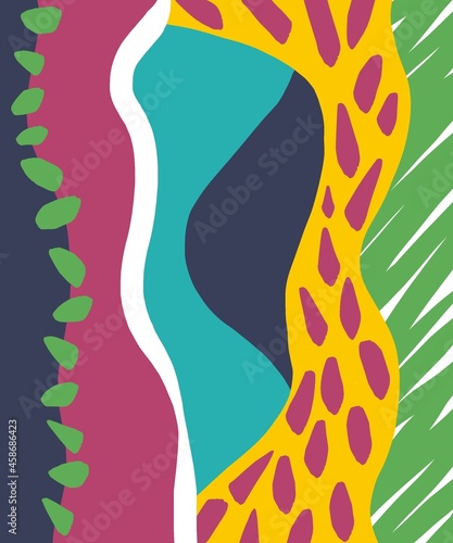 Hand drawn trendy abstract illustration print. Colorful creative pattern.