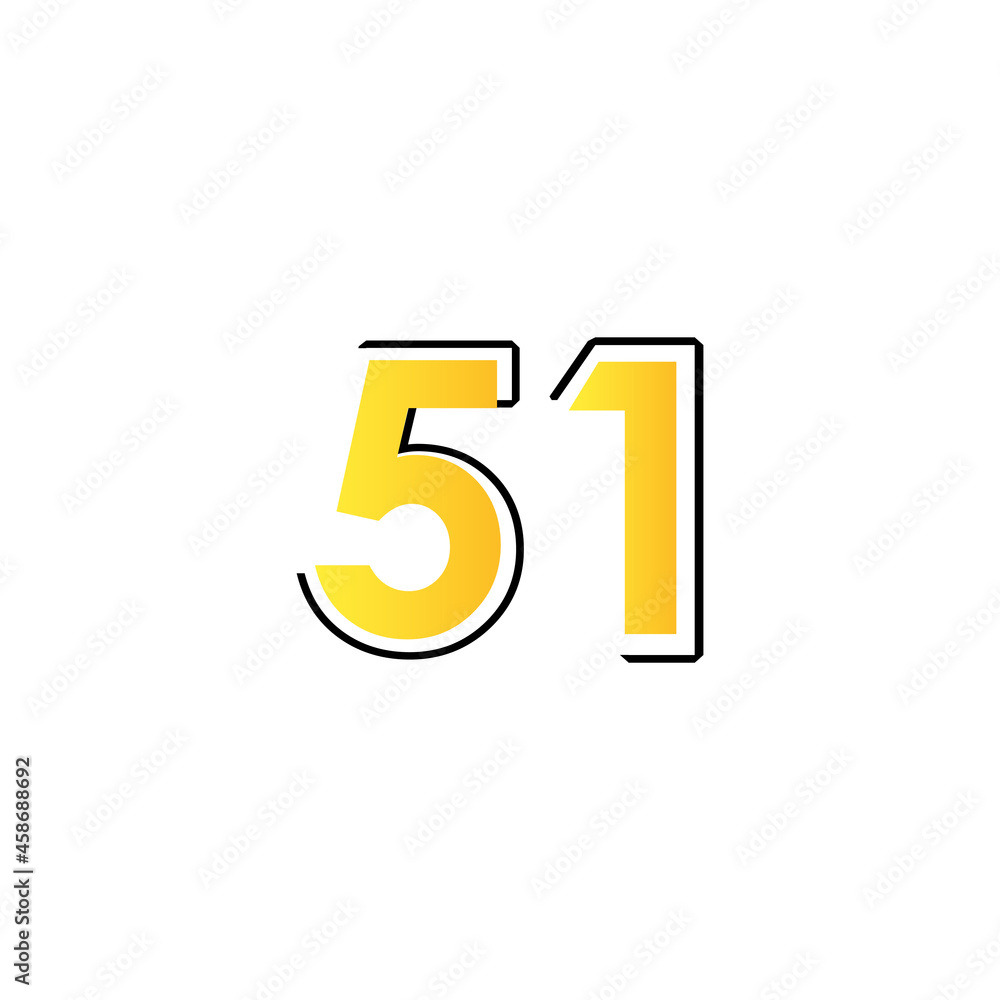 51 th anniversary event party. Vector illustration. numbers template for Celebrating. 51 th anniversary event party. Vector illustration. numbers template for Celebrating.