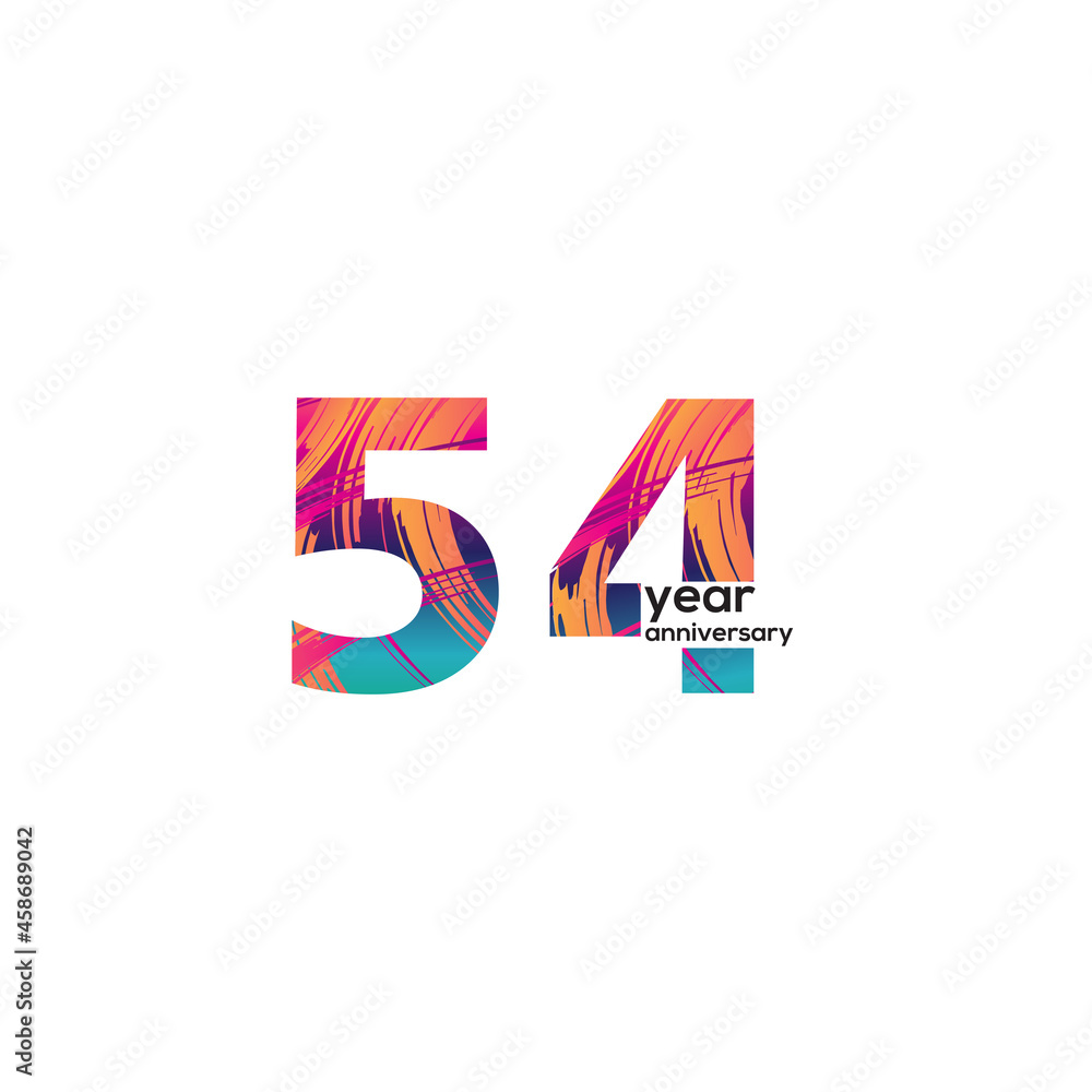 54 th anniversary event party. Vector illustration. numbers template for Celebrating. 54 th anniversary event party. Vector illustration. numbers template for Celebrating.