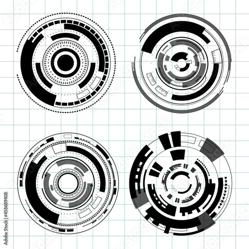 line technology set of vector