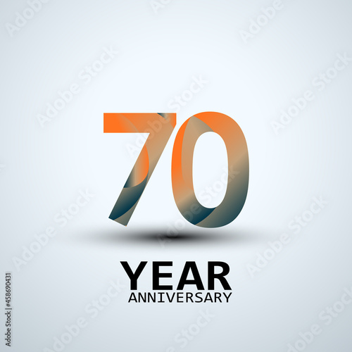 70 Year Anniversary Elegant Vector Template Design Illustration