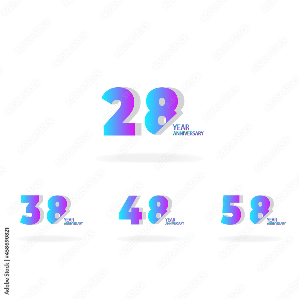 Year Anniversary Set Elegant Vector Template Design Illustration Year Anniversary Set Elegant Vector Template Design Illustration