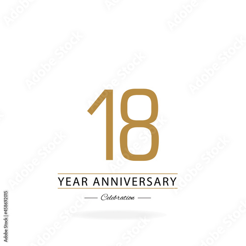 18th anniversary event party. Vector illustration. numbers template for Celebrating.