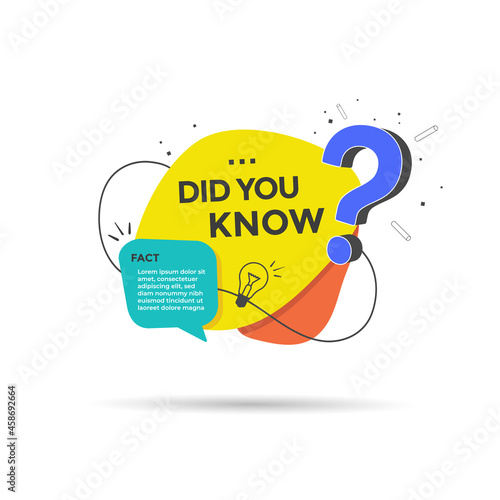 Did you know label with a question mark. Vector illustration 