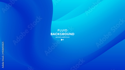 Blue Abstract fluid wave. Modern poster with gradient 3d flow shape. Innovation background design for the cover, landing page.