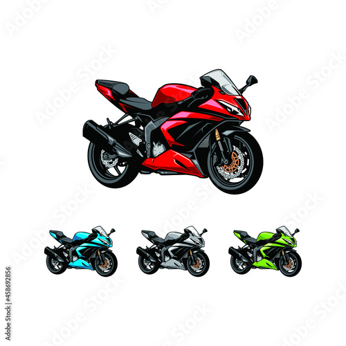 motorsport - big bike - motor bike isolated vector