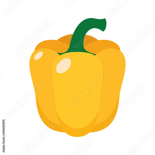 Large yellow bell pepper icon vector. Fresh yellow pepper icon isolated on a white background. Juicy yellow vegetables vector