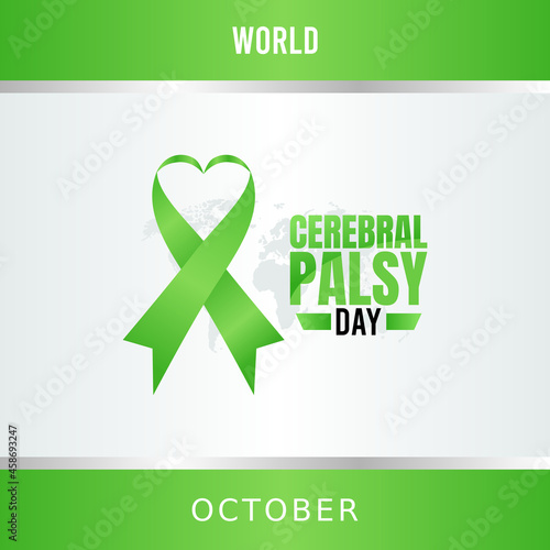 vector graphic of world cerebral palsy day good for world cerebral palsy day celebration. flat design. flyer design.flat illustration.