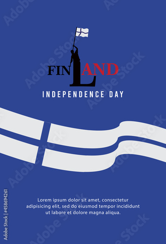 Happy independence day of Finland. template, background. Vector illustration