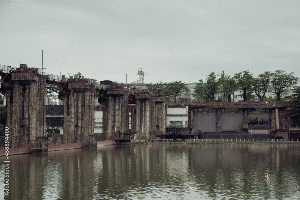 Old lock near the hydroelectric power plant Old lock near the hydroelectric power plant