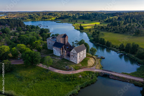 Kastelholm castle, sunny summer evening photo