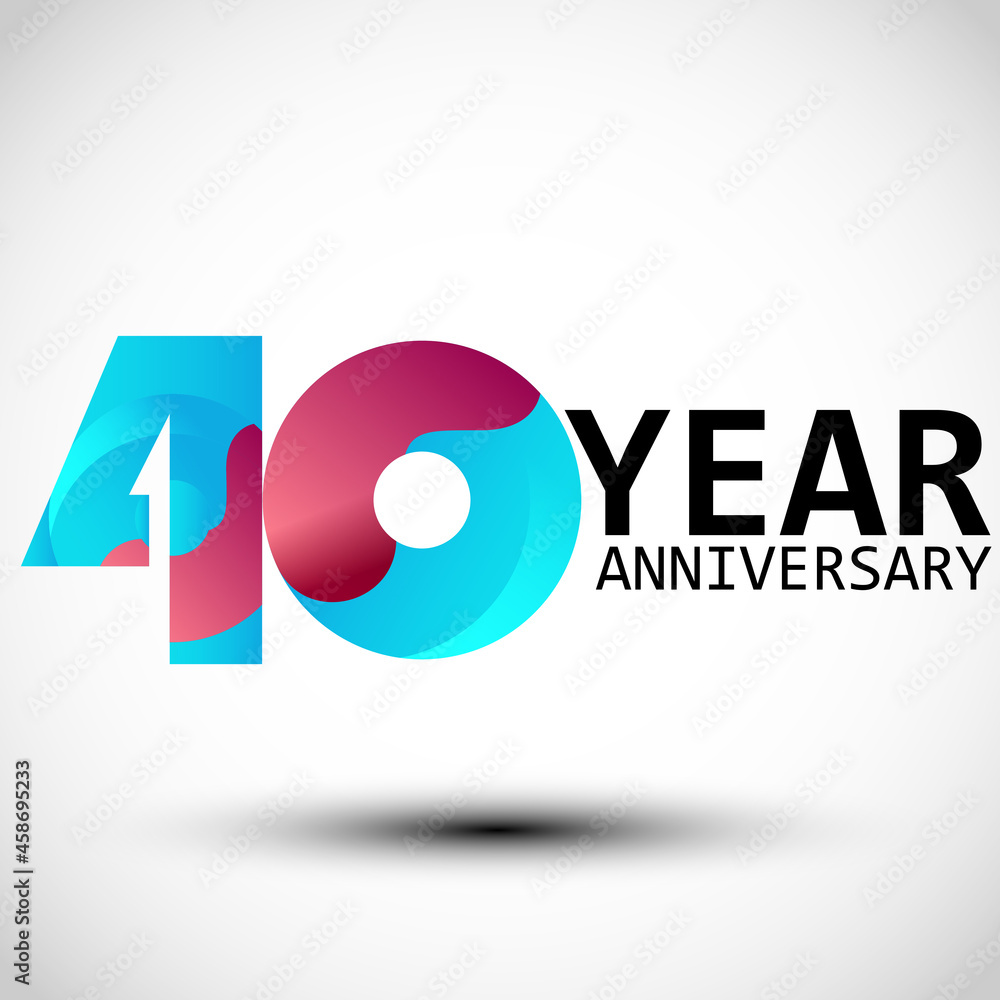 40 Year Anniversary Elegant Vector Template Design Illustration 40 Year Anniversary Elegant Vector Template Design Illustration