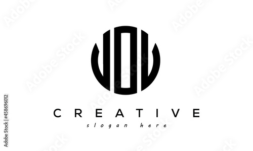 Letter VOV creative circle logo design vector photo