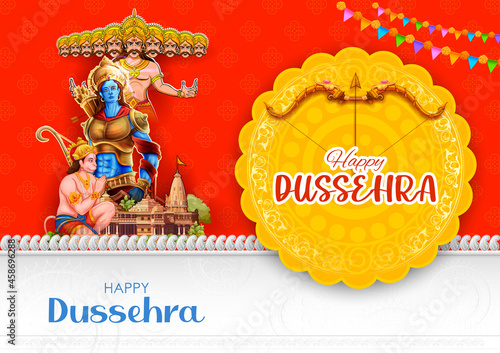 Happy Dussehra religious festival of India background