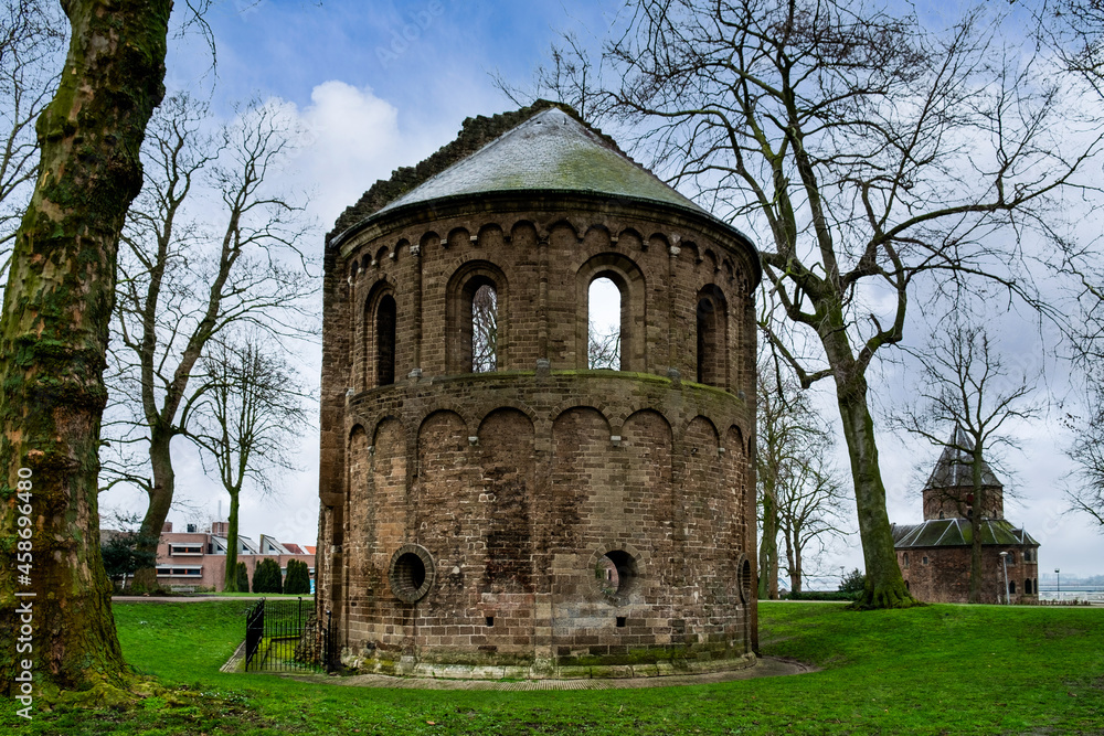 The Barbarossa ruin (1155) in the Nijmegen Valkhofpark, Nijmegen, Gelderland Province, The Netherlands