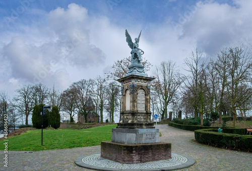 Monument commemorating the construction of the Nijmegen-Cleve railway in 1865, Nijmegen, Gelderland Province, The Netherlands photo