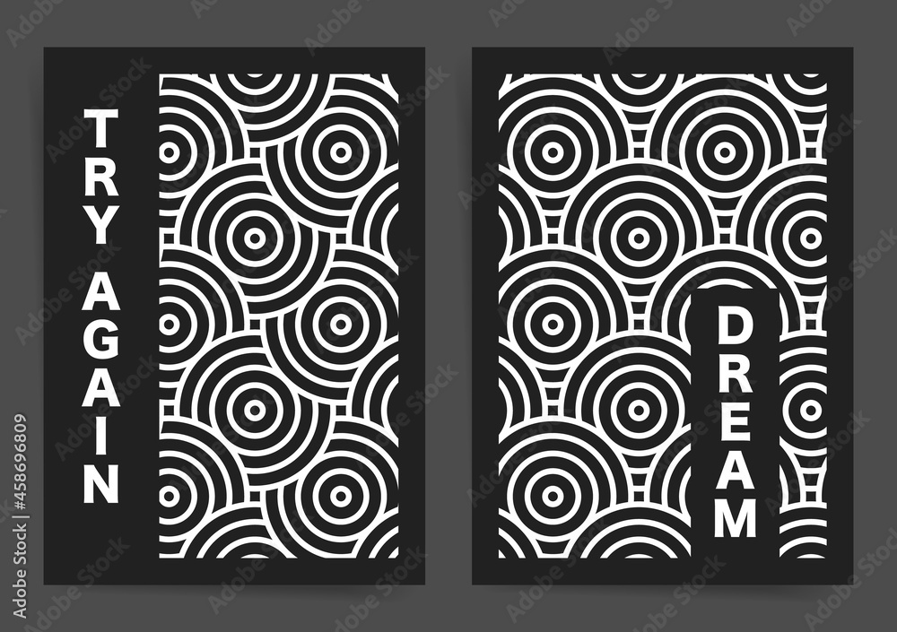 Vintage black and white posters backgrounds. Minimal old fashioned ...