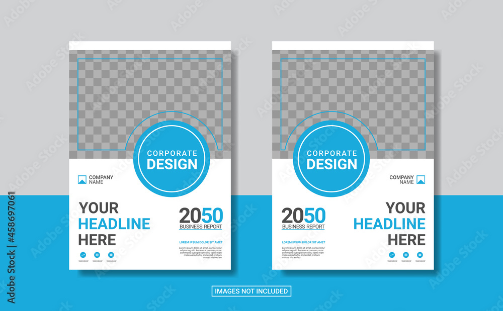 blue corporate book cover design template