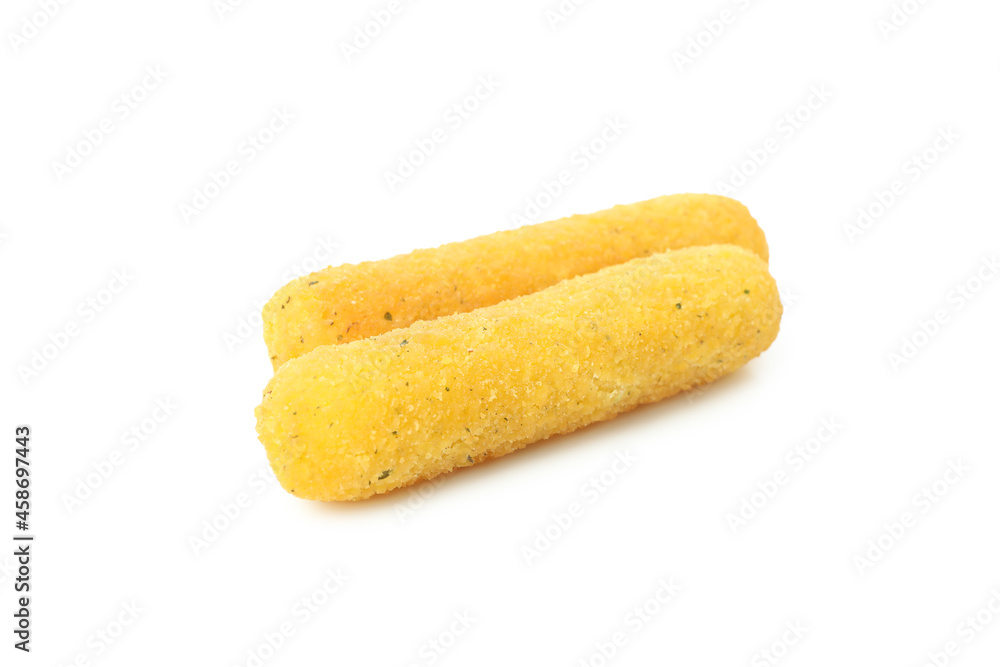 Fried cheese sticks isolated on white background Fried cheese sticks isolated on white background