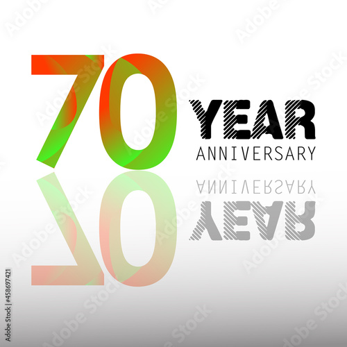 70 Year Anniversary Elegant Vector Template Design Illustration