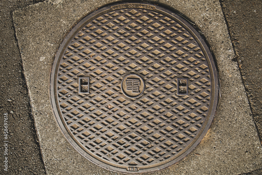 A lid that connects to equipment buried underground
tarnslaion: The lid has letters indicating electricity and telephone.