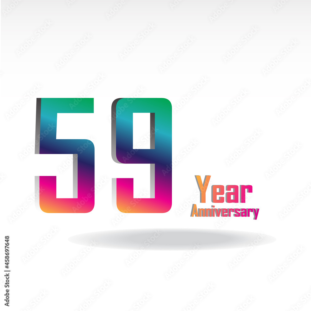 59 th anniversary event party. Vector illustration. numbers template for Celebrating. 59 th anniversary event party. Vector illustration. numbers template for Celebrating.