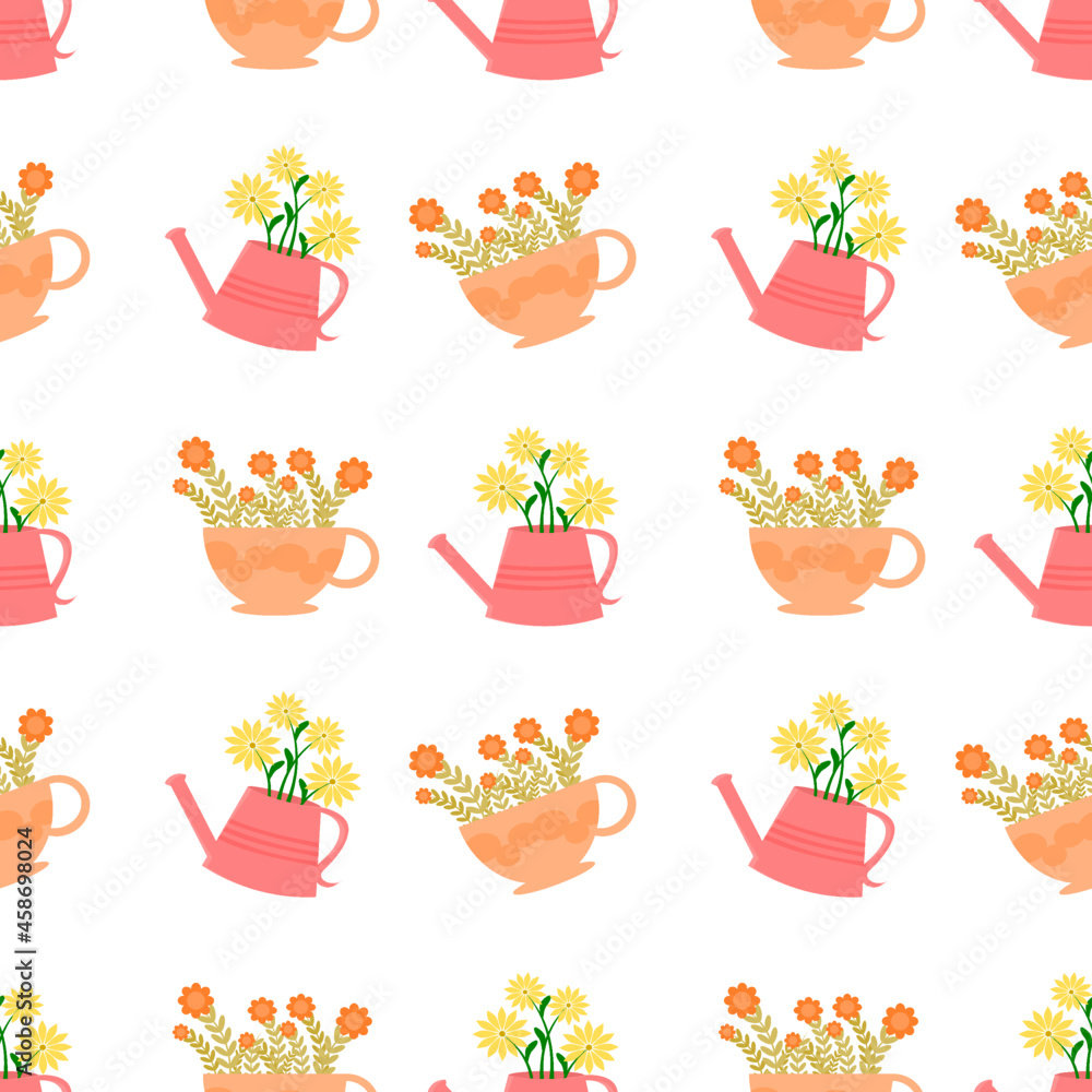 seamless pattern with flower vase seamless pattern with flower vase