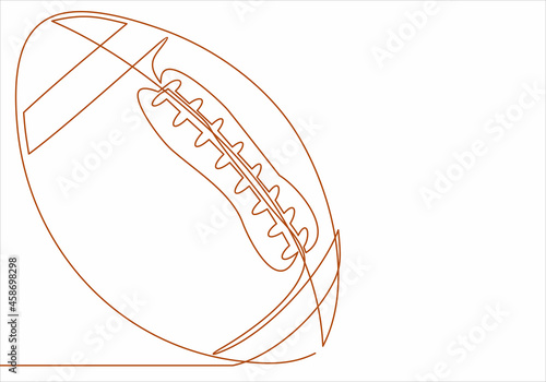 American Football Ball.One continuous line drawing