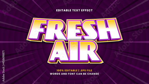 Fresh air editable text effect in modern 3d style