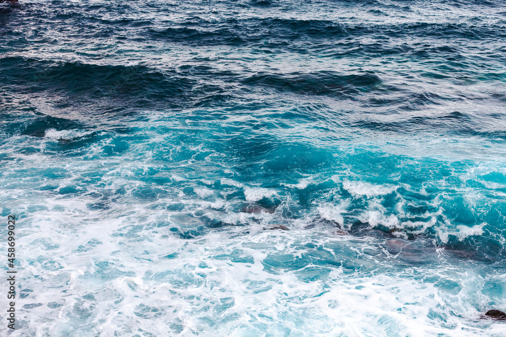 Atlantic Ocean waves lapping on the coast. La Palma Island. Canary Islands. Atlantic Ocean waves lapping on the coast. La Palma Island. Canary Islands.