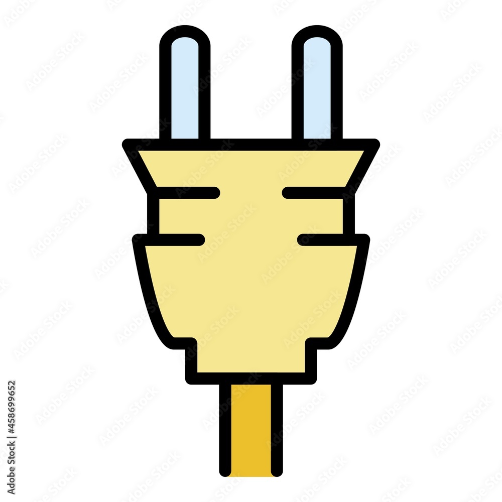 Europe plug icon. Outline europe plug vector icon color flat isolated Europe plug icon. Outline europe plug vector icon color flat isolated