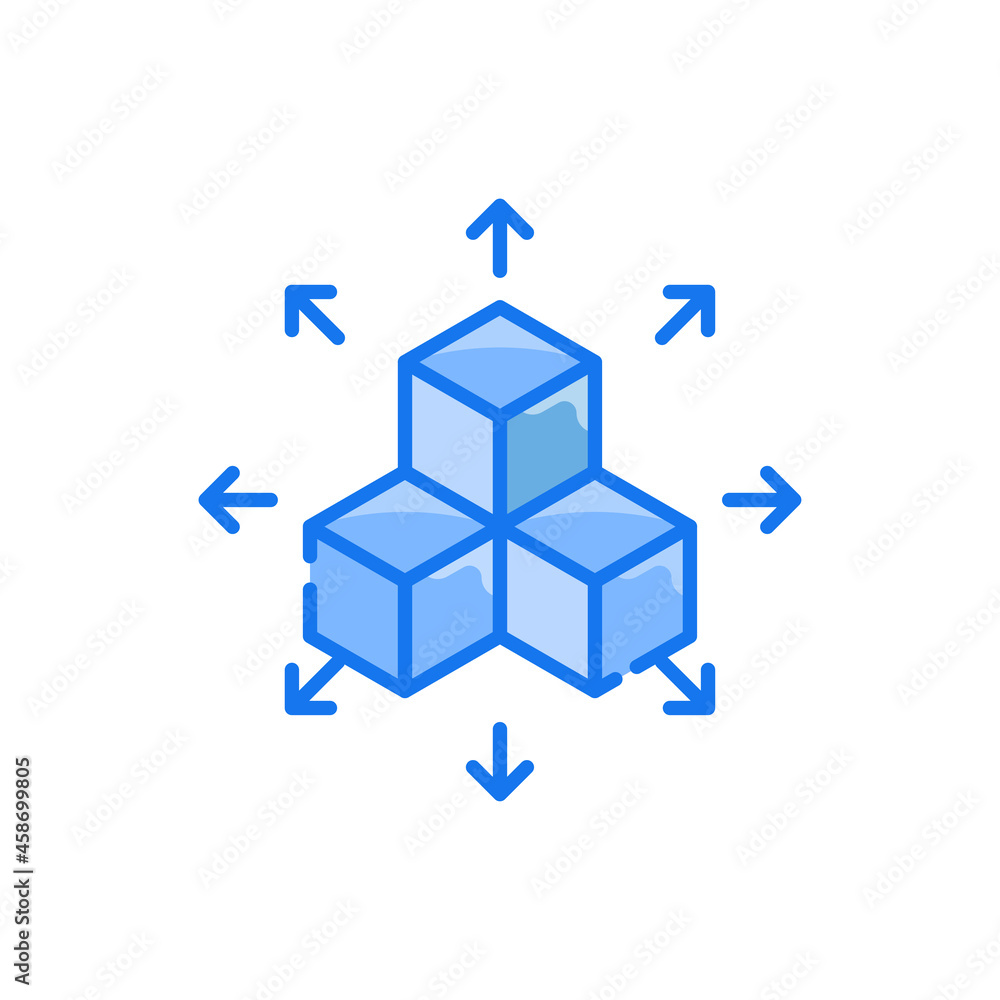 Transformation vector blue colours icon style illustration. EPS 10 file