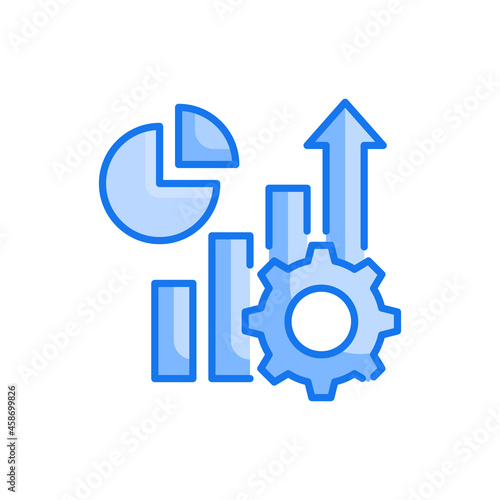 Improvement vector blue colours icon style illustration. EPS 10 file