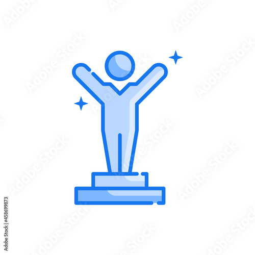 Motivation vector blue colours icon style illustration. EPS 10 file